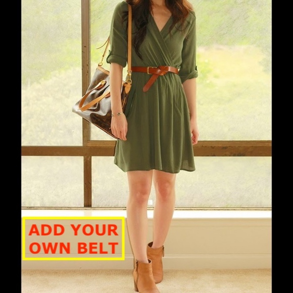 Anthropologie Maeve Olive Green Lene Dress - Picture 5 of 8